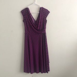 NY & Co Purple Geometric Pattern Dress